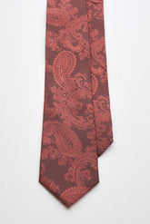 Paisley Burgundy Tie Set with Tie Bar & Cufflinks